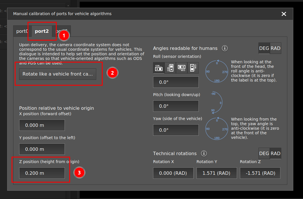 Enter the calibration values