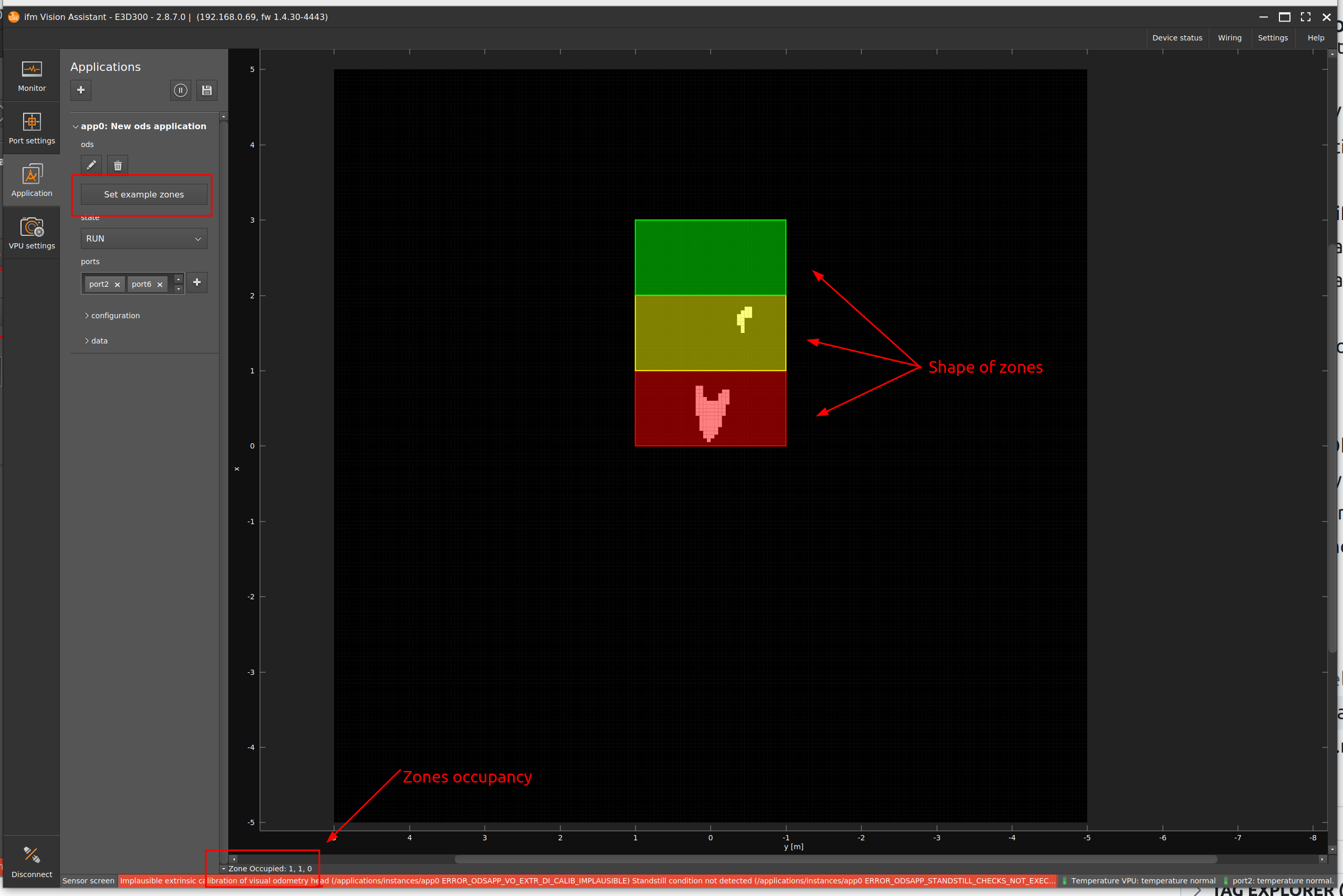 Activate three example zones