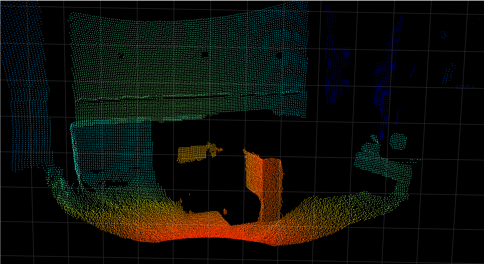 3D point cloud with minimum amplitude=50 values