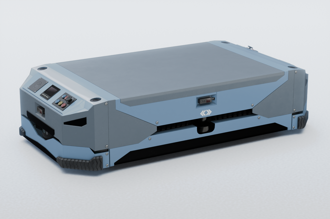 Full view of the AMR with front and side cameras